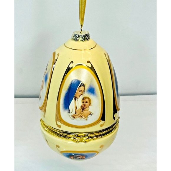 Mr Christmas Valerie Parr Hill Ivory Porcelain Musical Egg Christmas Tree Orname - Picture 8 of 15